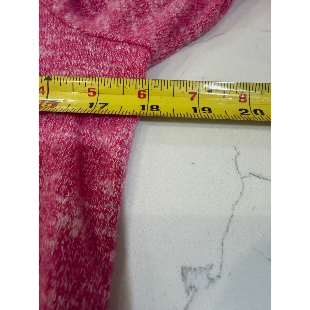 Chicos Pink Space Dye Cowl Neck Zipper Shoulder Pullover Top Size 0 XS S